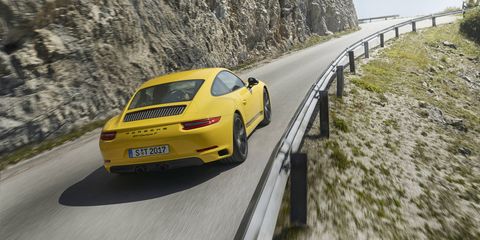 The 2018 Carrera T is a lighter-weight version of the basic coupe, weighing in at just 3,174 pounds, good for a 4.3-second sprint to 60 mph with a manual, four seconds flat with the PDK.