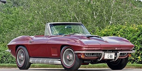 The 1967 Chevrolet Corvette L88 Convertible sold for a whopping $3,200,000.