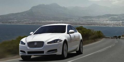 The 2013 Jaguar XF is powered by a  2.0-liter turbocharged inline four-cylinder.