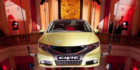 The new European Honda Civic displayed at the Frankfurt auto show
