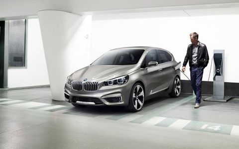 The BMW Active Tourer is a plug-in hybrid concept that will debut at the Paris motor show in late September.