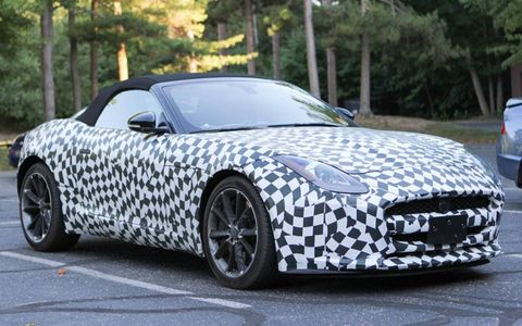 The Jaguar F-Type before its Paris motor show debut spied out in public.