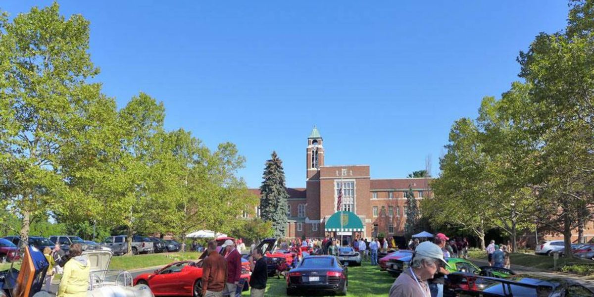 A collection of vintage and contemporary supercars greet early arrivals to the 2012 Glenmoor Gathering in Canton, Ohio.