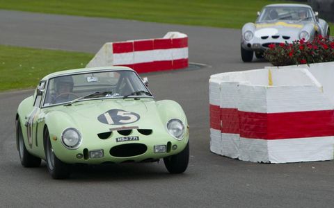 Ferrari 250 GT0 through the chicane at the Goodwood Revival.