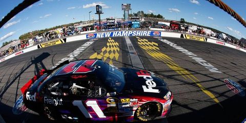 Denny Hamlin left New Hampshire third in the Sprint Cup Series points hunt.