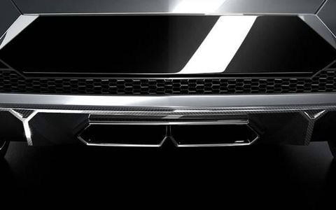 A peek at Lamborghini's concept sedan for the Paris motor show.