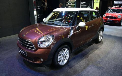 The 2013 Mini Cooper Paceman on display at the Paris motor show.