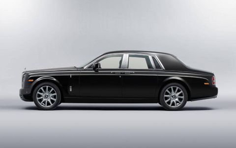 A profile of the Rolls-Royce Phantom at the Paris motor show.