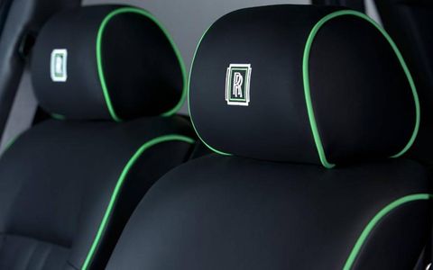 Headrests of the art-deco-inspired Rolls-Royce Phantom at the Paris auto show.