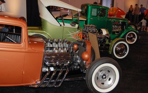 A row of hot rods.