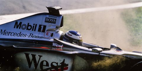 Former Mercedes driver Mika Hakkinen, shown in a photo from 1999, said that Mercedes "has a dominant car, so there are certainly a number of other drivers who could win the championship."