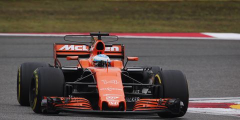 The Honda McLaren MCL32 could be due for an engine upgrade after this weekend's Bahrain Grand Prix.