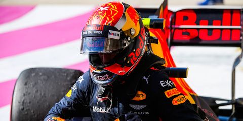 Max Verstappen's last-lap pass at Circuit of the America's resulted in a penalty after stewards ruled he had four wheels off the course.