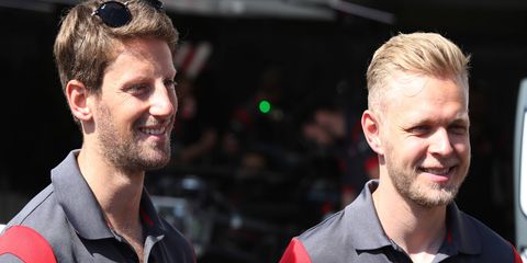 Romain Grosjean, left, and Kevin Magnussen, right, have combined to score 29 points this season and propel Haas F1 Team to seventh in the constructors' standings.