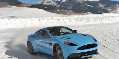 The Aston Martin Vanquish is just one of the cars that participants in the program will get a chance to drift around the ice course.