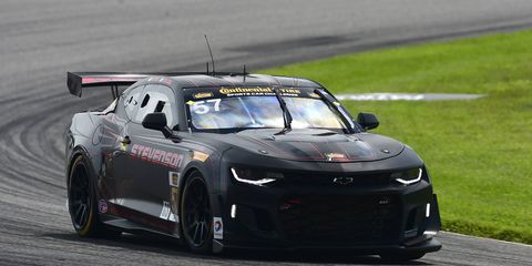Matt Bell took the lead 45 minutes into Saturday’s two-hour IMSA Continental Tire SportsCar Challenge race at Lime Rock Park.