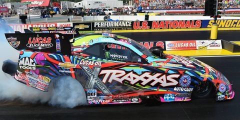 Courtney Force will take on Alexis DeJoria in the first round of the eliminations at the U.S. Nationals on Monday. Force trails DeJoria by 75 points for the final spot in the NHRA Countdown to the Championship playoffs going into the weekend.