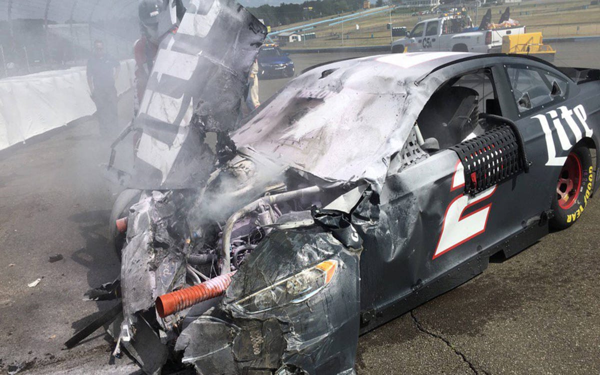 Video of Brad Keselowski's hard crash during NASCAR test Tuesday at ...