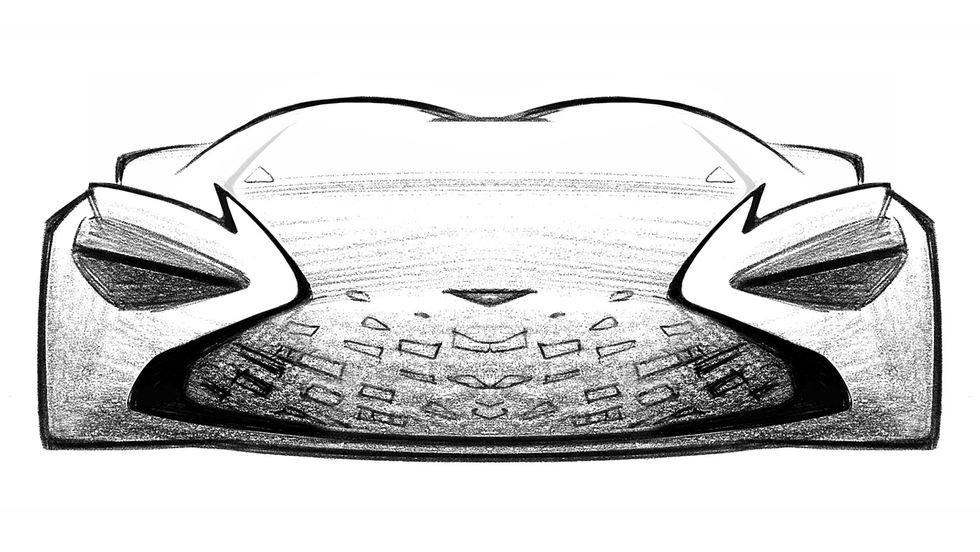 Aston Martin revealed a sketch illustrating the general direction of the design of the upcoming Zagato-styled model.