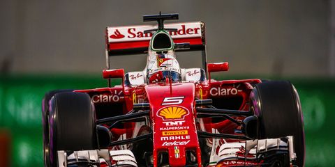 Sebastian Vettel finished on the podium with a third-place result at Abu Dhabi. He denies that he had a realistic shot to pass Nico Rosberg down the stretch.