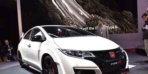 The 2015 Honda Civic Type R debuts in production form at the Geneva motor show.