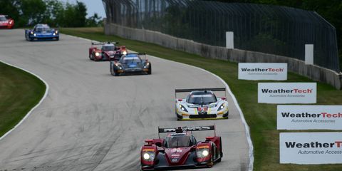 The Mazda Prototype of Tristan Nunez and Jonathan Bomarito competes at Elkhart Lake, Wisconsin, in August.
