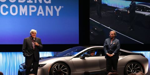 The BMW i8 was presented by Jay Leno and Ludwig Willisch, President and CEO of BMW of North America.