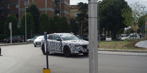 The Alfa Romeo Stelvio was spied in Modena, Italy ahead of its Los Angeles auto show debut.
