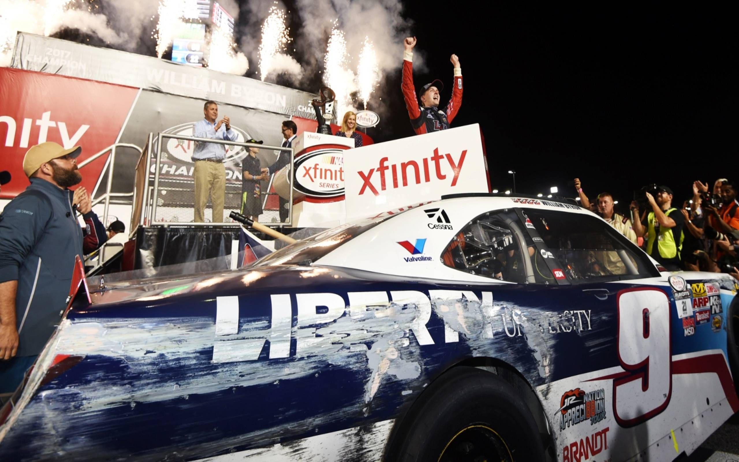 William Byron wins battle for NASCAR Xfinity title; Cole Custer runs ...