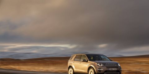 The Land Rover Discovery Sport SUV plies the back roads of Iceland.