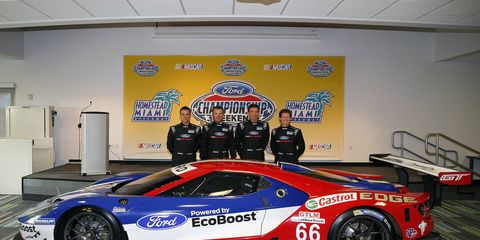 Ford Performance and Chip Ganassi Racing revealed its driver lineup for the 2016 IMSA WeatherTech Championship on Saturday. Joey Hand, Dirk Mueller, Ryan Briscoe and Richard Westbrook will all drive the new GT.