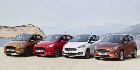 The 2018 Ford Fiesta lineup will include both three- and five-door body styles, a crossover model and a new version of the popular ST performance trim.
