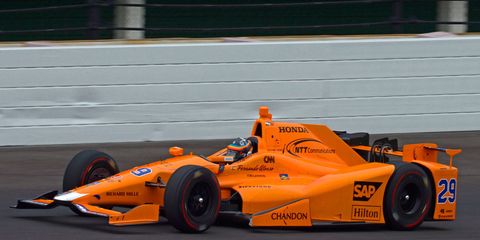 Fernando Alonso completed his rookie orientation requirements at the Indianapolis Motor Speedway on Wednesday.