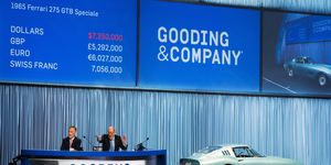 Battista Pininfarina's 1965 Ferrari 275 GTB Speciale was the top lot of the month; that very special provenance helped Gooding & Co. sell it for $8,085,000.