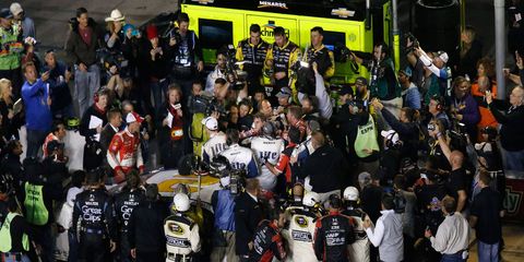 Penske Racing driver Brad Keselowski was in the middle of the action after the race in Texas on Sunday.