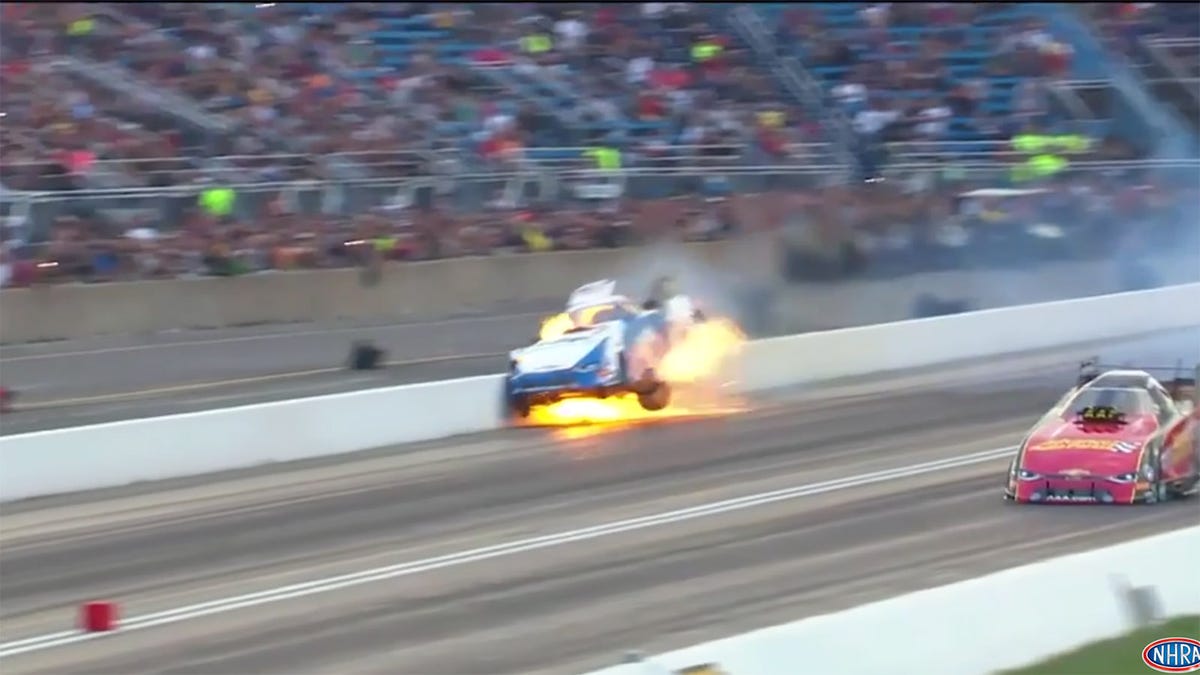 Video John Force walks away from crash in NHRA qualifying at Route 66