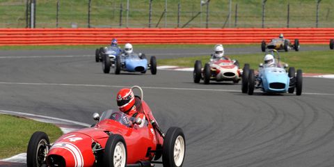 Formula Junior cars at England's Silverstone Circuit, July 2008.