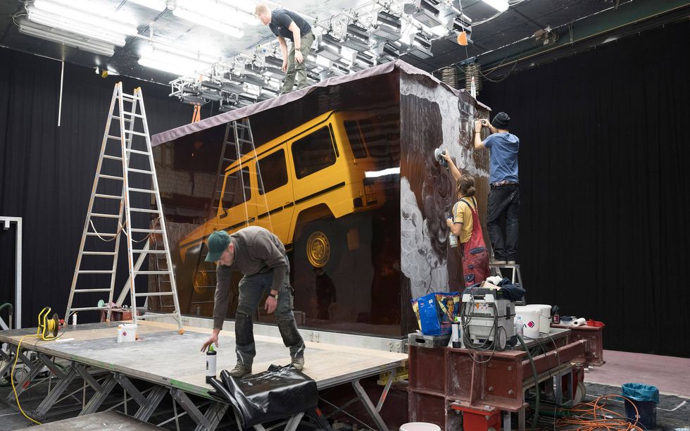 The G-Class Cube under construction.