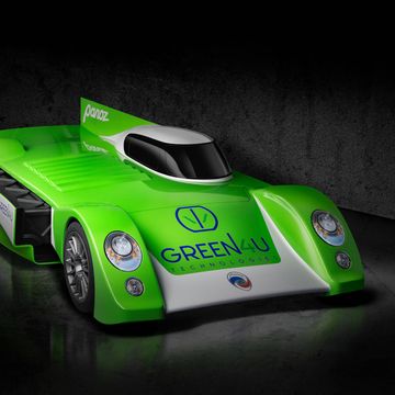 Don Panoz says his Green4U Panoz Racing GT-EV will be able to race at 175 mph for 55 minutes before needing a new battery.