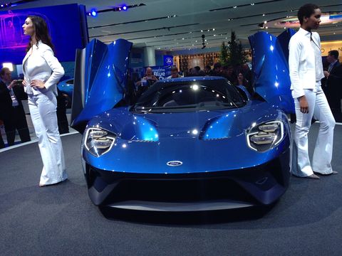 Ford took the wraps off its GT supercar on Monday in Detroit.