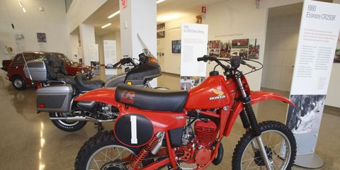 The Honda CR250R motocross model was the first motorcycle manufactured at Honda's Marysville Motorcycle Plant on Sept. 10, 1979.