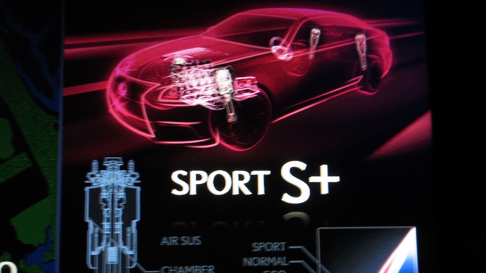 Sport S+ mode doesn't turn the LS 460 into a sports car, but it gets a little friskier when the red car appears on the screen.