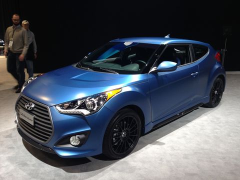 Hyundai unveiled the 2016 Veloster coupe at the Chicago Auto Show, featuring a significant design and connectivity enhancements.