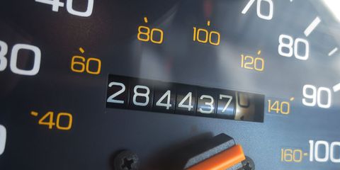 284,437 miles. Prior to the 1980s, you'd be most likely to see this sort of figure on a Mercedes-Benz