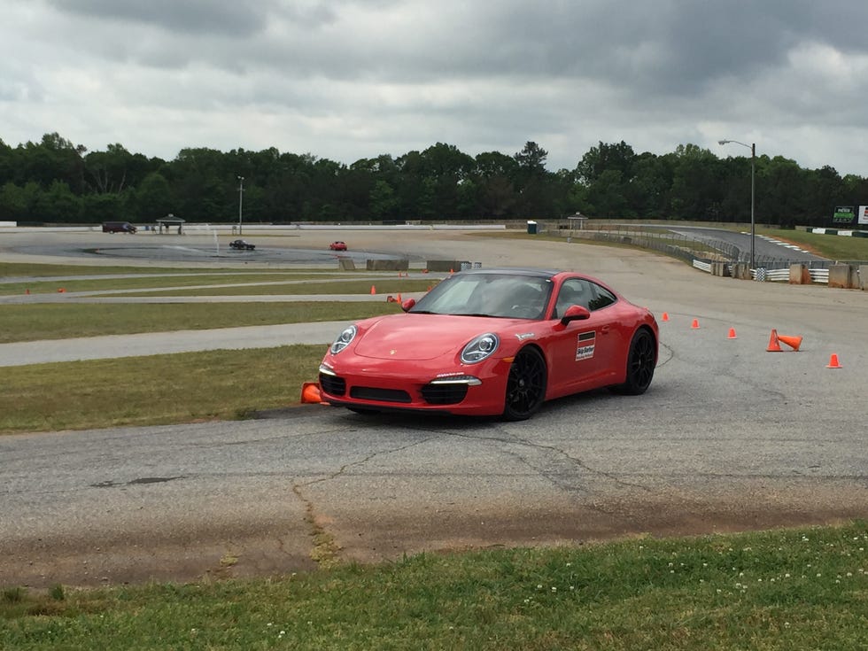 An autocross course is part of the one-day Skip Barber high-performance driving school.