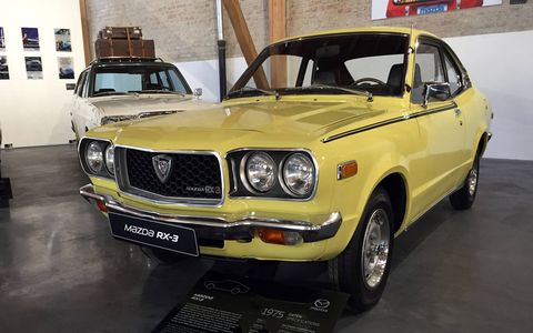 1975 Mazda RX-3 -- The 95-hp, two-rotor RX-3 was available as a sedan, wagon and coupe and took more than 100 touring car victories around the world. It was produced from 1971 to 1977 with a 1.046-liter displacement. RX-3 was the international name; in Japan it was known as the Mazda Savanna.