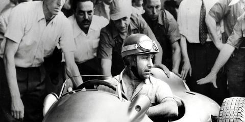 Juan Manuel Fangio was the dominant Formula One driver of the 1950s. He won 24 races in 51 career F1 starts.