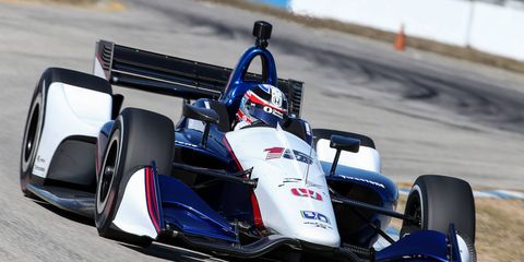 Graham Rahal puts his new Dallara chasis through a test session this week in Sebring, Florida.
