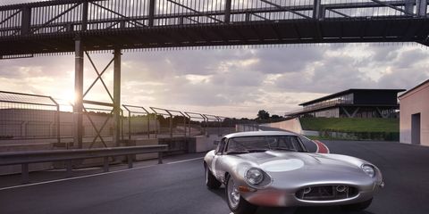 The Lightweight Jaguar E-Type continuation car was introduced at Pebble Beach