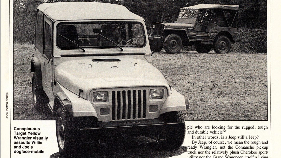 April 1991: '91 Jeep Wrangler vs. '41 Willys MB